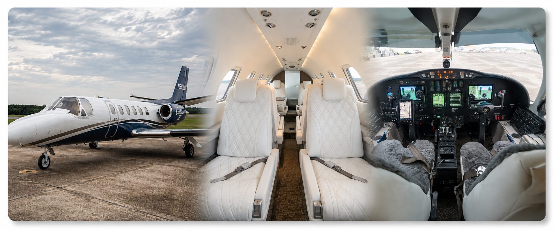Cessna Citation V N560CC side profile on the ramp