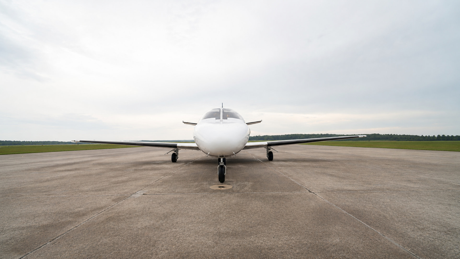 Head-on symmetry of the Citation V nose and wings